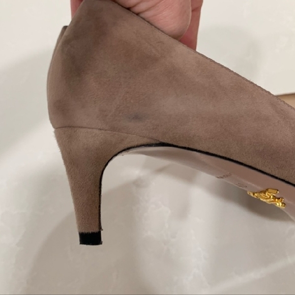 Prada Brown Suede Heels - Picture 2 of 4